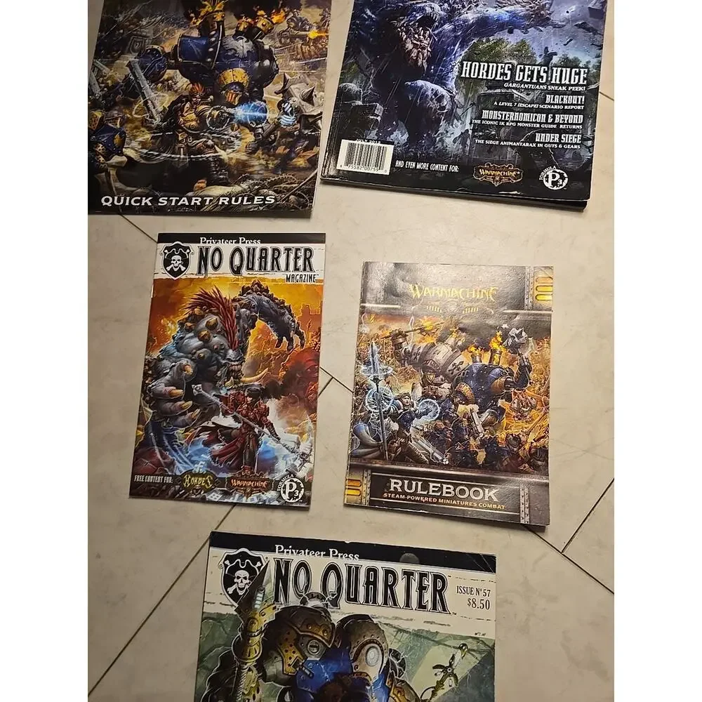 Lot of 7 Vintage Privateer Press No Quarter and Warmachine RPG Catalog Magazines